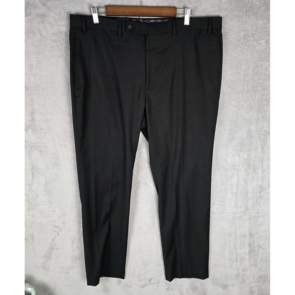 Lauren Ralph Lauren Mens Black Flat Front Dress Pants 38W x 32L Stretch Trousers